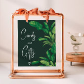 Tropisch groen blad vrijgezellenfeest teken poster