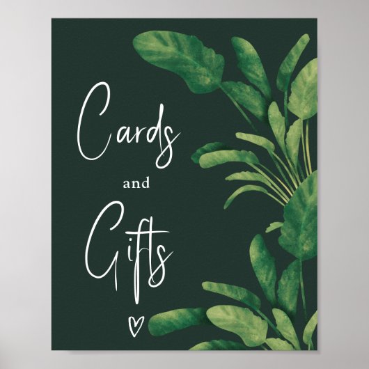 Tropisch groen blad vrijgezellenfeest teken poster (Voorkant)