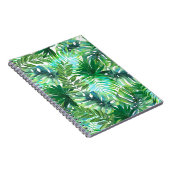 Tropisch groen blad, Waterverf naadloos. Notitieboek (Rechterzijde)