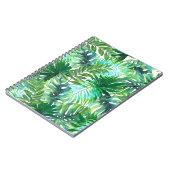 Tropisch groen blad, Waterverf naadloos. Notitieboek (Linkerzijde)