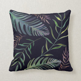 Tropisch groen bladblauw kussen
