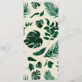 Tropisch groen & bladeren Modern bruiloft diner Menu (Achterkant)