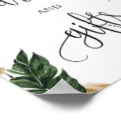 Tropisch groen bladgoud kaarten en geschenken bord poster (Hoek)