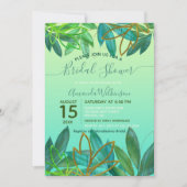 Tropisch groen bladgoud Vrijgezellenfeest Kaart (Voorkant)