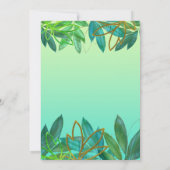 Tropisch groen bladgoud Vrijgezellenfeest Kaart (Achterkant)
