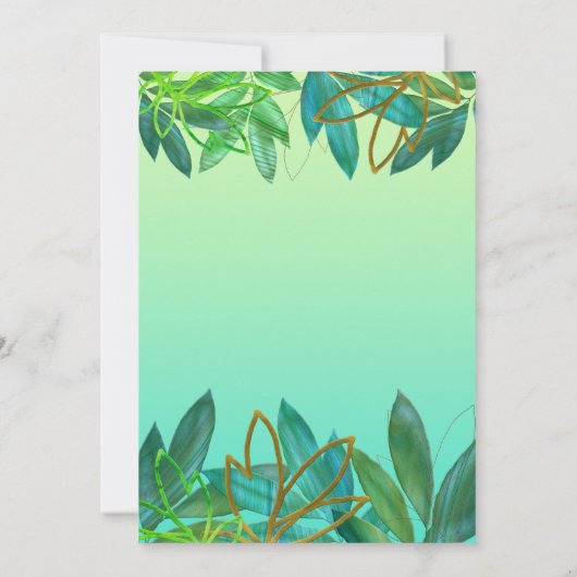 Tropisch groen bladgoud Vrijgezellenfeest Kaart (Achterkant)