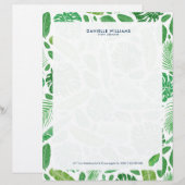 Tropisch groen bladpatroon briefhoofd (Voorkant / Achterkant)