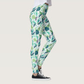 Tropisch groen bladpatroon leggings (Rechts)