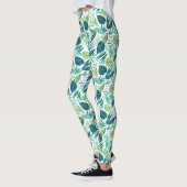 Tropisch groen bladpatroon leggings (Links)