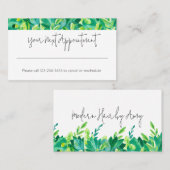 Tropisch Groen Blauw Leafs Benoeming Herinnering Visitekaartje (Voorkant / Achterkant)