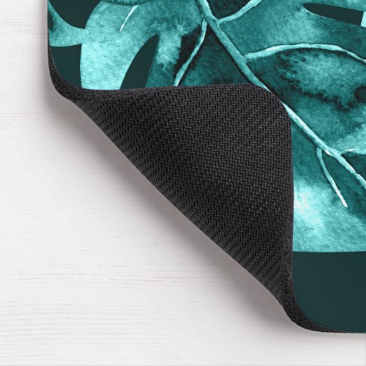 Tropisch groen blauw palm Leaves Island Paradise Muismat (Hoek)