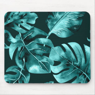 Tropisch groen blauw palm Leaves Island Paradise Muismat