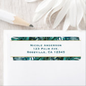 Tropisch groen Blauwgroen leves Elegant White Wedd Etiket (Insitu)