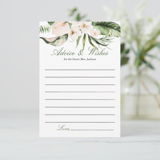 Tropisch groen Bloemen Advies Kaart (Staand voorkant)