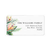 Tropisch groen bloemen Ontvankelijke adreslabel Etiket (Voorkant)
