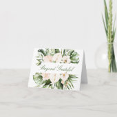 Tropisch groen bloemenbedankje bedankkaart (Voorkant)