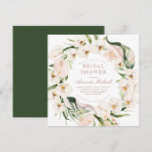 Tropisch groen Blush Pink Floral Vrijgezellenfeest Kaart (Voorkant / Achterkant)