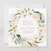 Tropisch groen Blush Pink Floral Vrijgezellenfeest Kaart (Voorkant)