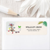 Tropisch groen bos dierlijk adres etiket (Insitu)