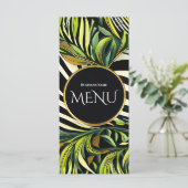 Tropisch groen botanisch menu modern elegant ontwe (Staand voorkant)