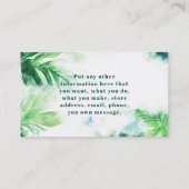 Tropisch groen botanische dank u informatiekaartje (Achterkant)