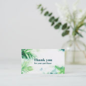 Tropisch groen botanische dank u informatiekaartje (Staand voorkant)