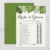 Tropisch groen bruid of bruidegom spel bewerkbaar kaart (Voorkant / Achterkant)