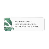 Tropisch groen bruiloft. Botanische groene bladere Etiket (Voorkant)