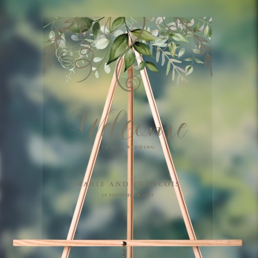 Tropisch groen bruiloft welkom duidelijk acryl bord (Neutraal)