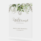 Tropisch groen bruiloft welkom duidelijk acryl bord (Hoek)