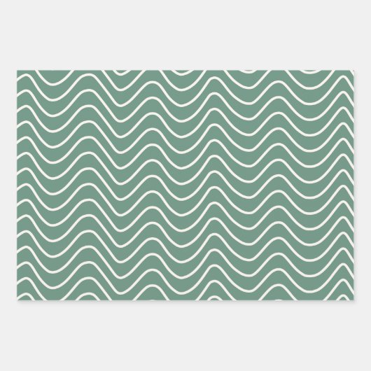Tropisch Groen Chevron Patroon Minimale Zigzag Inpakpapier Vel (Voorkant 2)