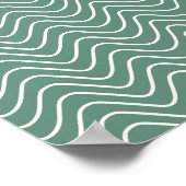 Tropisch Groen Chevron Patroon Minimale Zigzag Poster (Hoek)