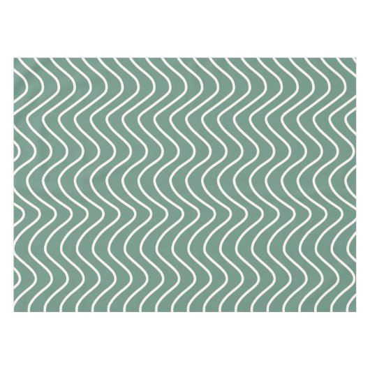 Tropisch Groen Chevron Patroon Minimale Zigzag Tafelkleed (Voorkant (Horizontaal))