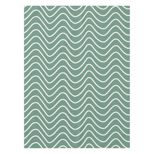 Tropisch Groen Chevron Patroon Minimale Zigzag Tafelkleed (Voorkant)