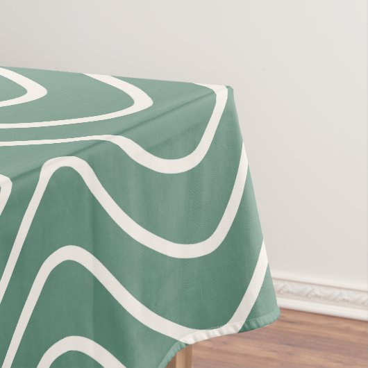 Tropisch Groen Chevron Patroon Minimale Zigzag Tafelkleed (Voorbeeld)