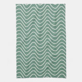 Tropisch Groen Chevron Patroon Minimale Zigzag Theedoek (Verticaal)