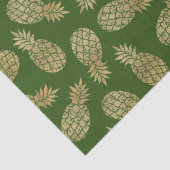 Tropisch groen Chic Gold Pineapples Tissuepapier (Detail)