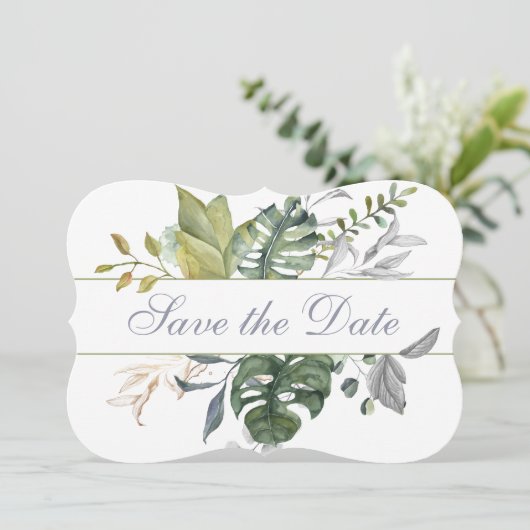 Tropisch groen | De datum opslaan Save The Date (Staand voorkant)