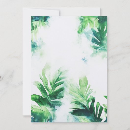 Tropisch groen Elegant Botanisch bladgroen Kaart (Achterkant)