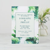 Tropisch groen Elegant Botanisch bladgroen Kaart (Staand voorkant)