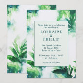 Tropisch groen Elegant Botanisch bladgroen Kaart (Voorkant / Achterkant)