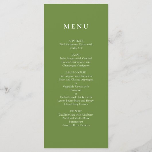 Tropisch groen Elegant Menu (Voorkant)