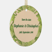 Tropisch groen en dubbelzinnig huwelijk keramisch ornament (Rechts)