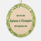 Tropisch groen en dubbelzinnig huwelijk keramisch ornament (Links)