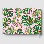 Tropisch groen en goud blush roze bruiloft gastenboek (Achterkant)