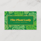 Tropisch groen en goud Monstera palmbladeren Visitekaartje (Voorkant)