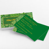 Tropisch groen en goud Monstera palmbladeren Visitekaartje