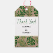 Tropisch groen en gouden bruiloft Bedankt Cadeaulabel (Voorkant)