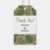 Tropisch groen en gouden bruiloft Bedankt Cadeaulabel (Achterkant)