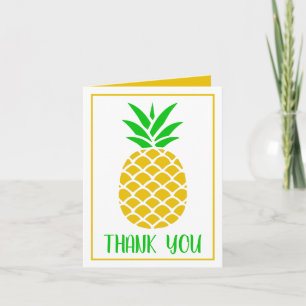 Tropisch groen en gouden gepersonaliseerde ananas bedankkaart